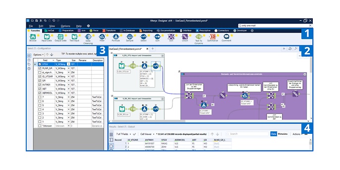Alteryx Tooloberfläche Alteryx Tooloberfläche