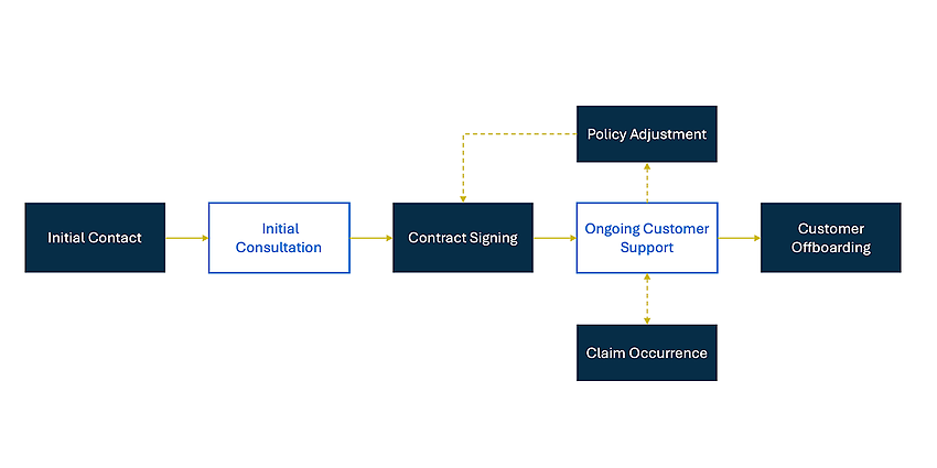 Figure 1: Sub-process steps for sales, consulting and service managementnt