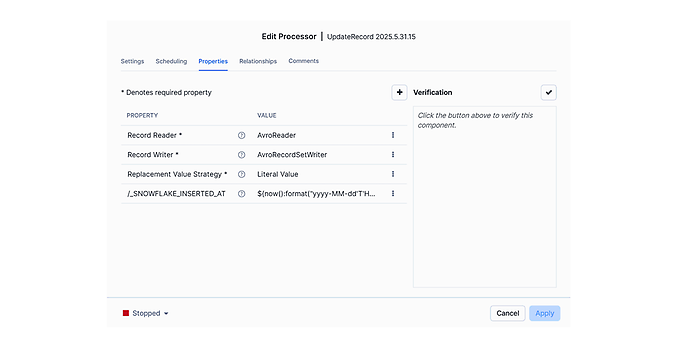 Processor UpdateRecord Processor UpdateRecord