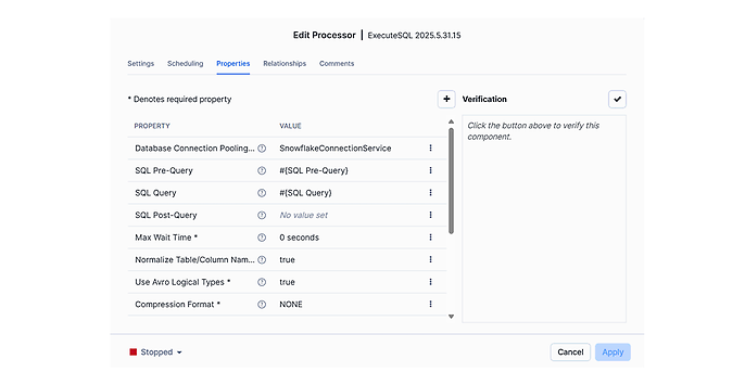 Processor ExecuteSQL Processor ExecuteSQL