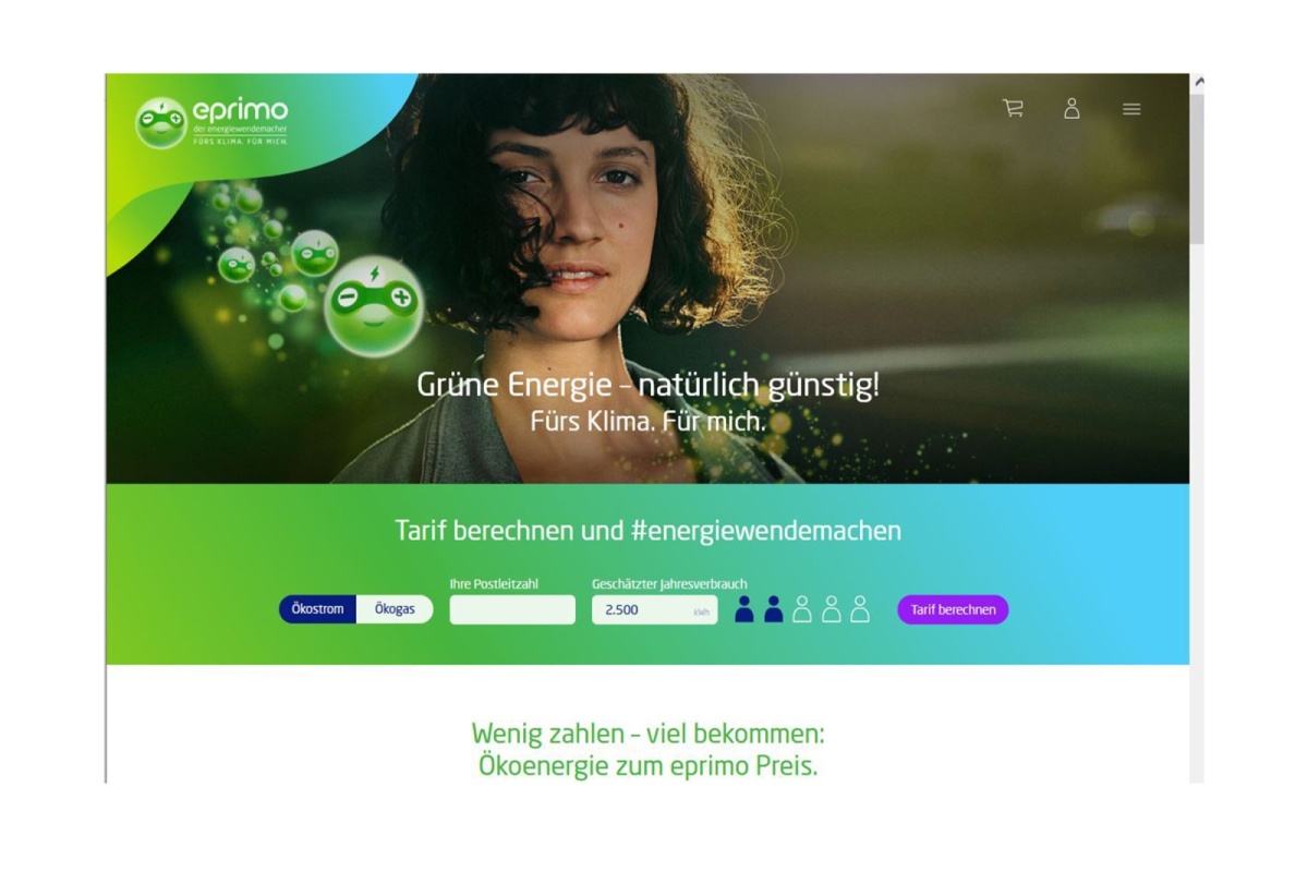 Screenshop eprimo website